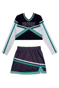 Making long-sleeved cheerleading cheerleading suit custom-made V-neck stripe contrast color cheerleading uniform cheerleading uniform company CH216